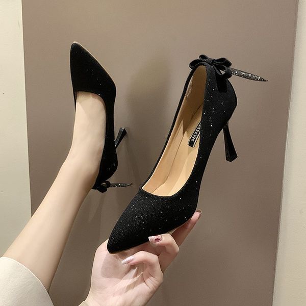 

dress shoes high heel women's black heels butterfly stiletto party banquet d5f6