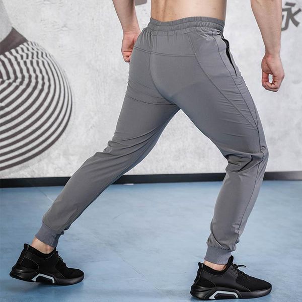 

men's pants men's and women's sweatpants ice silk fast - dry casual breathable training jogging, Black