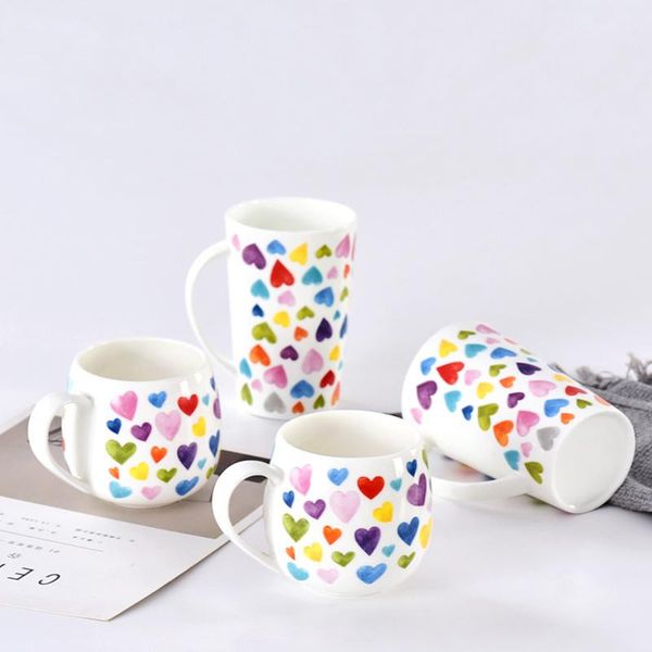 

mugs ceramic cute heart coffee cup cartoon milk tea office lady water 380ml couple