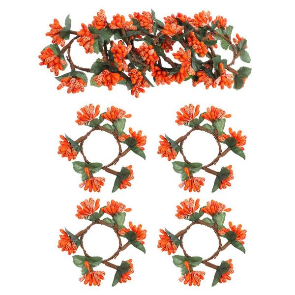 

napkin rings 10pcs thanksgiving day small decoration wreath holder (orange)