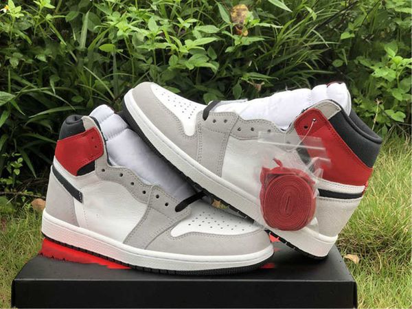 

g s edition jumpman 1 og particle grey mens basketball shoes white upper black red sports luxurys designers sneakers full size 40-47.5