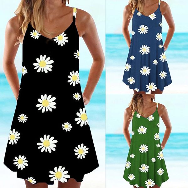 

2021 spring and summer new women's loose print suspender, White