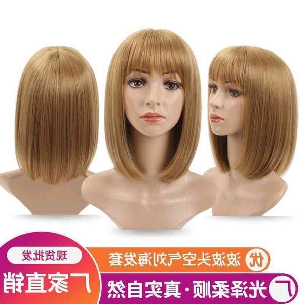 

short women's air bangs hair headgear, Black