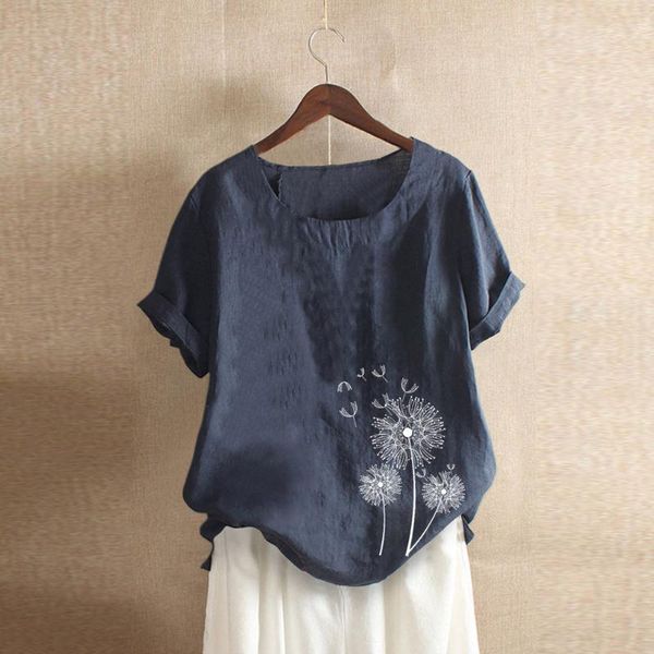 

cotton linen blouse women summer solid loose shirt o neck short sleeve casual tunic blusas mujer plus size 5xl women's blouses & shirt, White