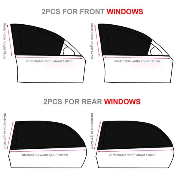 

car sunshade 4pcs/set sun shade uv protection curtain window side mesh visor summer film