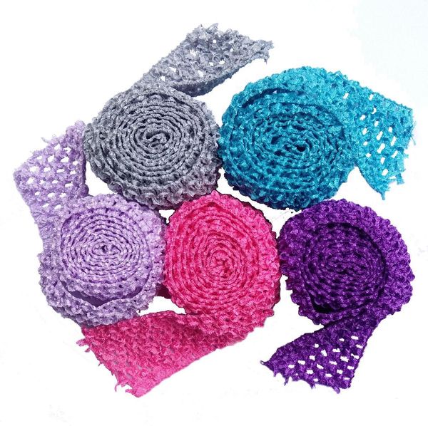 

2.75" crochet band trim ribbon rolls boutique for baby girl tutu skirt waistband by meters girls flower headbands diy craft tutu, Slivery;white