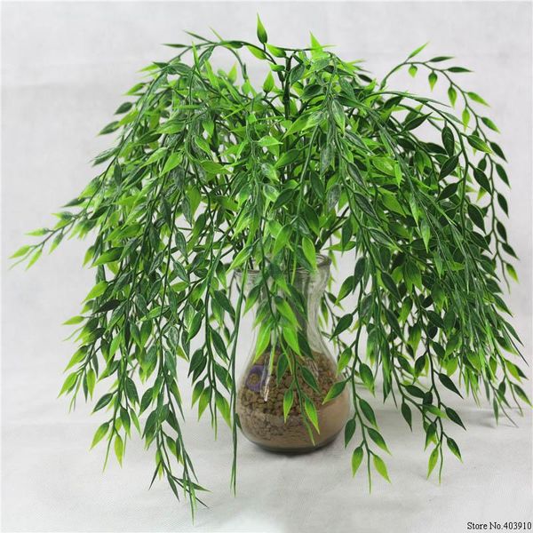 

forks green hanging plant artificial willow wall home decoration balcony flower basket accessories decorative flowers & wreaths