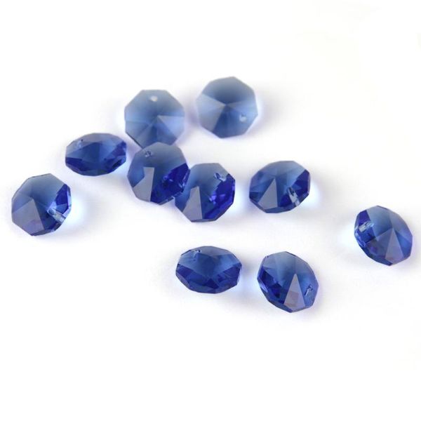 

200units/lot 14mm light blue crystal glass octagon beads 1 hole lamp wedding chandelier & garland strand