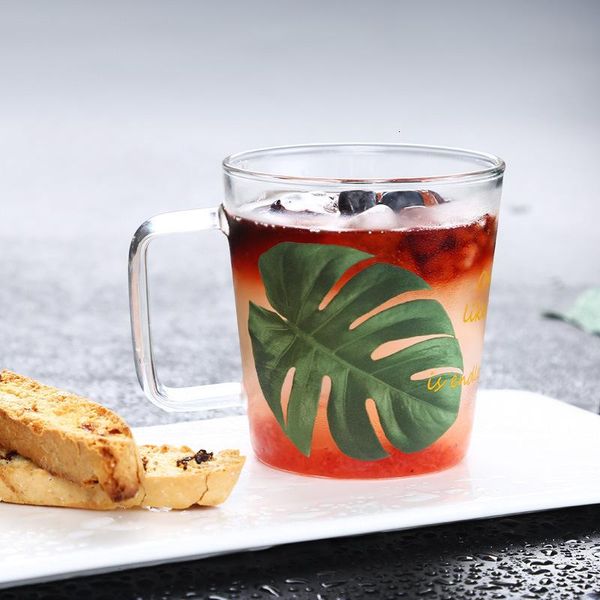 

wine glasses originality loquat pattern glass cup vaso household transparent cold drink fruit juice office cappuccino latte coffee mugs