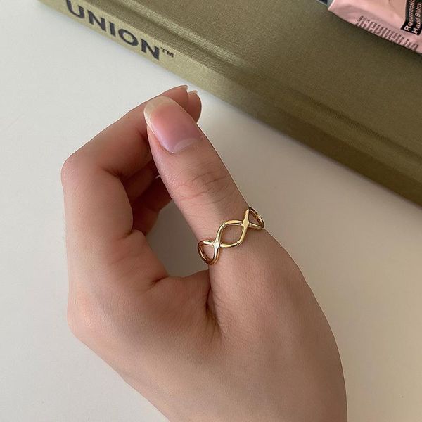 

cluster rings golden chain 925 silver jewelry minimalism charm anel bohemia vintage boho bague femme anelli ring for women, Golden;silver