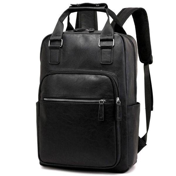

backpack waterproof 15.6 inch lapmen leather backpacks for teenager travel bag casual daypacks mochila male