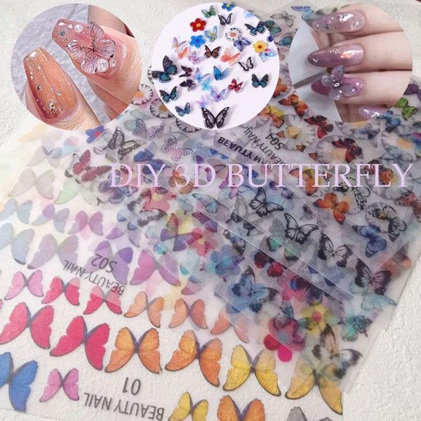

colorful butterfly sheet heat shrink handmade mini fairy nail art diy decor gxmc1, Silver;gold