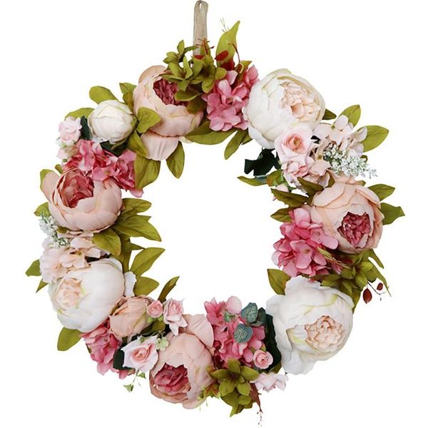 

decorative flowers & wreaths artificial peony wreath spring for front door wedding wall window birthday party farmhouse garden home decor