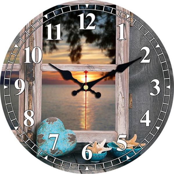 

wall clocks shabby chic,lake scenery clocks,vintage clock,wall watches home decor,large clock modern design