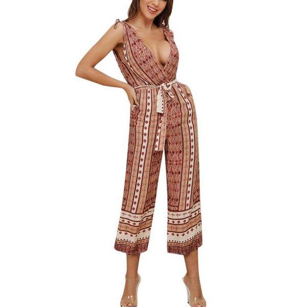 

women's jumpsuits & rompers summer women printing off shoulder sleeve jumpsuit playsuit combinaison buzos mujer 2021, Black;white