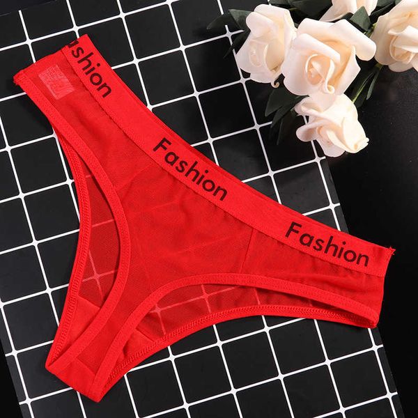 

women's panties women underwear mesh transparent thongs string lingerie printed letters fashion low-rise ladies briefs, Black;white