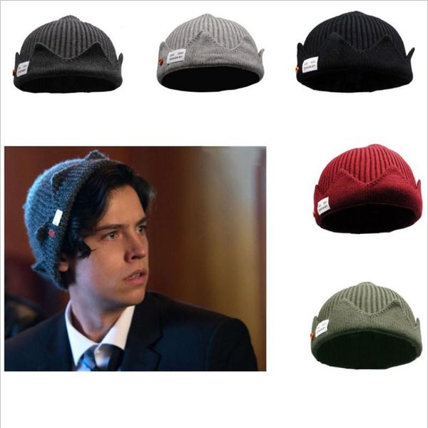 

party masks 2021 riverdale 4 cosplay jughead jones the main character of movie winter warm beanie hat crown knitted cap