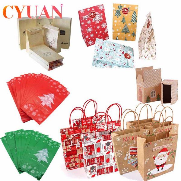 

christmas decorations cyuan paper kids gift bag box natal 2021 year home decoration candy bags kerst noel treats packing