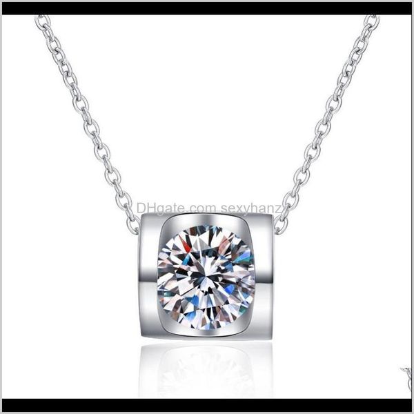 

pendant & jewelryangel kiss pendants white gold zircon charm women necklaces moissanite rhinestone jewelry fashion necklace drop delivery 20, Silver