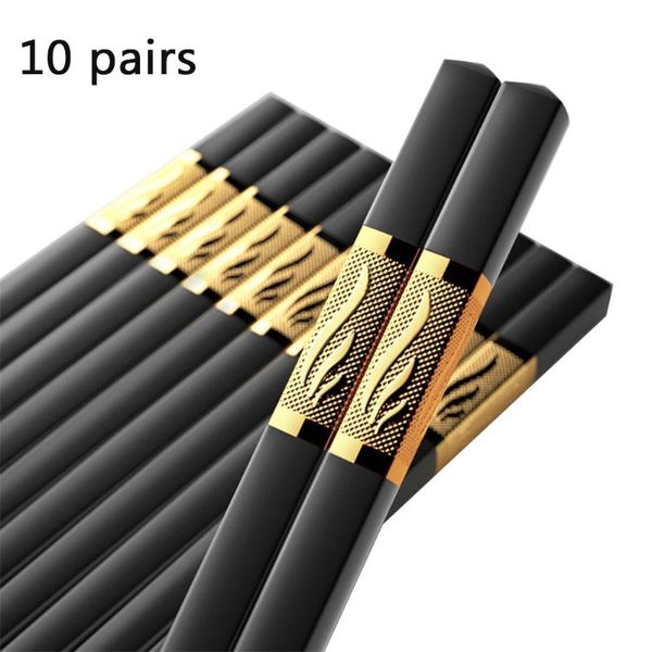 

chopsticks 10pairs/pack high temperature resistance dishwasher safe japanese korean sushi restaurant reusable non slip chinese