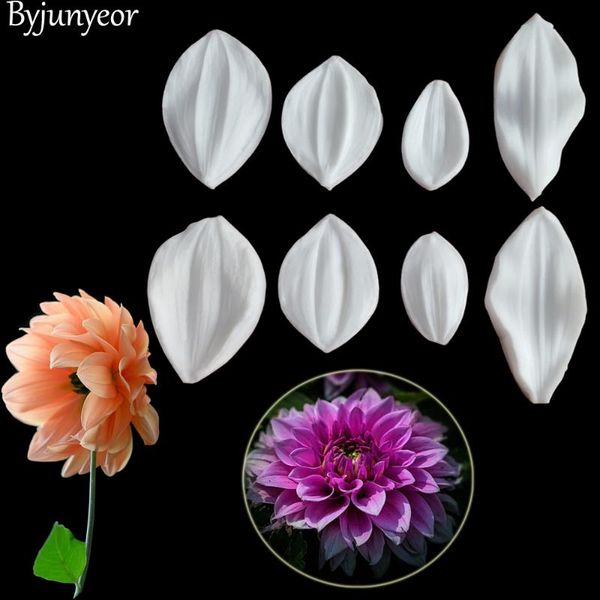 

cake tools dahlia petal flower silicone mold fondant mould decorating tool chocolate gumpaste mold, sugarcraft, kitchen c338