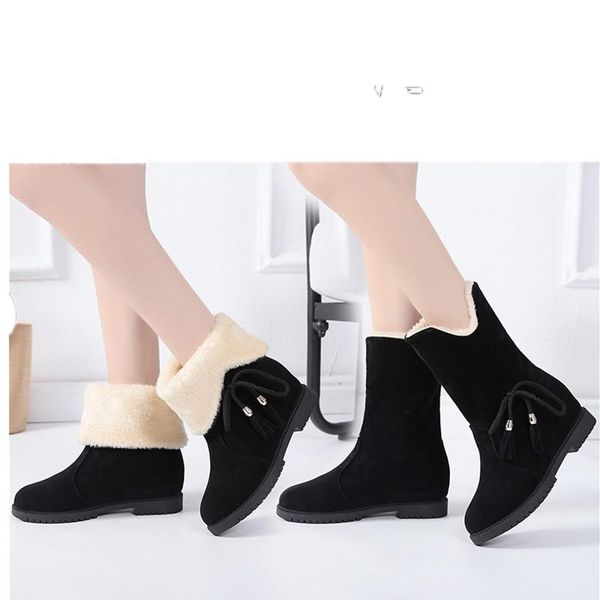 

boots 2021 chunky fashion pocket platform women ankle female sole pouch botas mujer plus size, Black