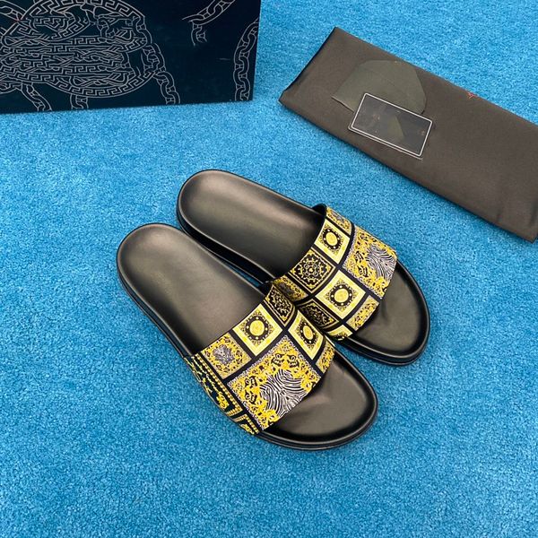

2021 new arrival men designer flip flops sandals slides summer fashion popular luxury flat sandals slippers size 38-45, Black
