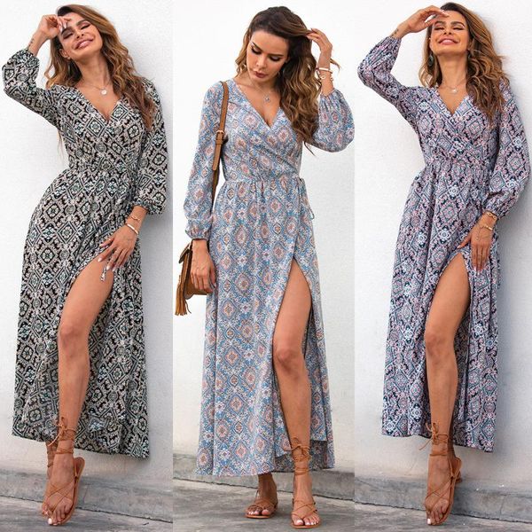 

women's retro ethnic printed bohemian casual dress maternity dresses clothes for po shoot, White