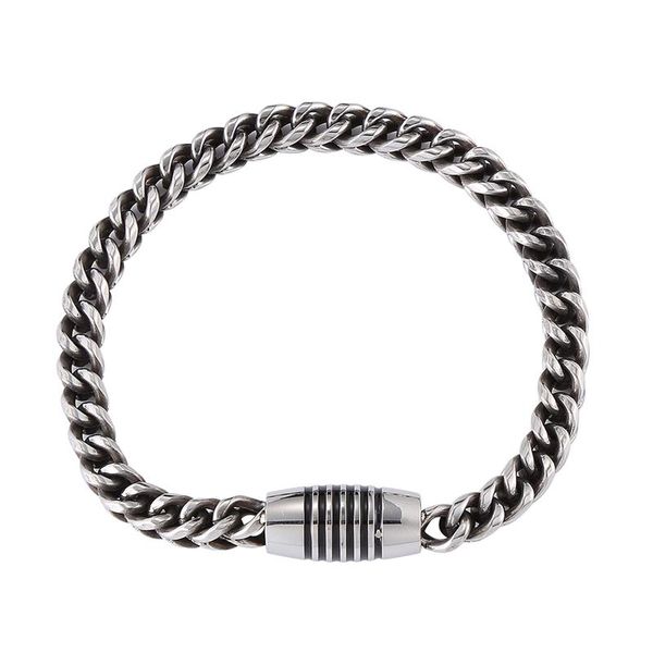 

punk 6mm cuba chain bracelet for men male stainless steel bracelets gift wholesale gs0060 charm, Golden;silver