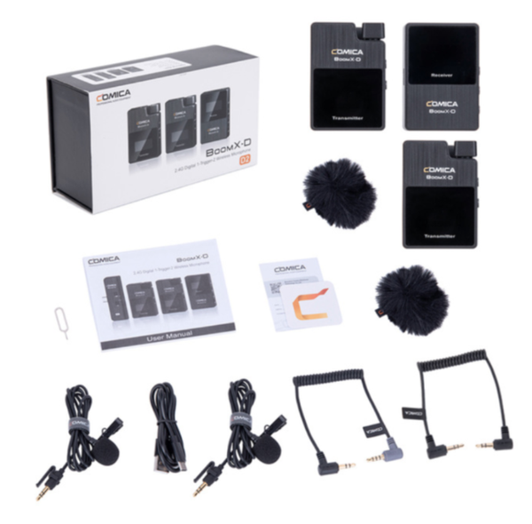 

microphones comica boomx-d d2 microphone wireless transmitter kit mini cellphone microfon receiver digital 2.4g condenser stereo mic vs