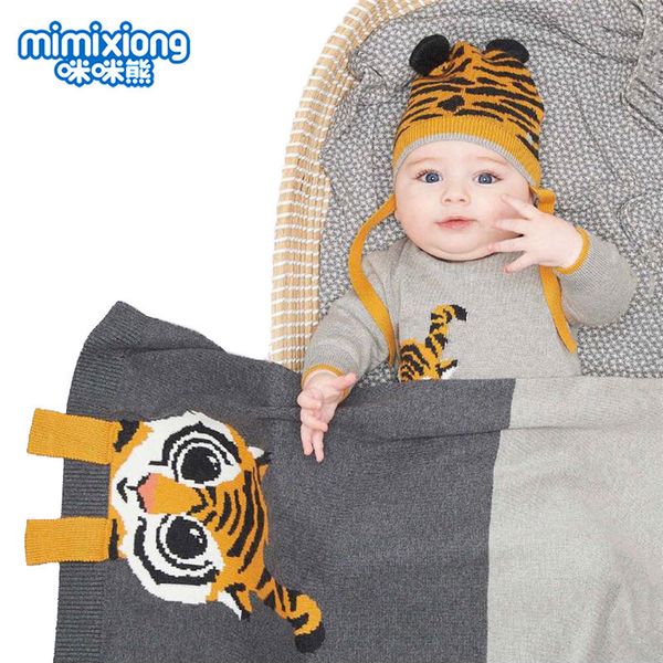 

factory wholesale children's cartoon tiger knitted blanket
