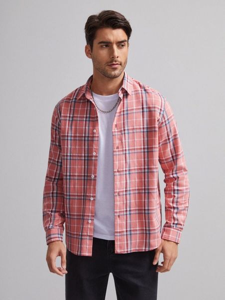 

men plaid button front shirt x4cv#, White;black
