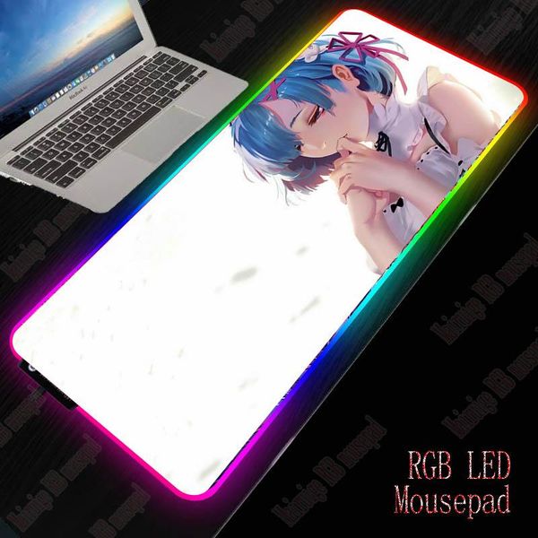 

mouse pads & wrist rests rezero anime girl gaming with sewn edges mat for lapcomputer keyboard pad desk play