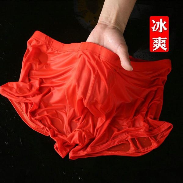 

underpants 2pcs transparent men's boxers bulge ice silk see through men underwear low waist panties lingerie intimates, Black;white