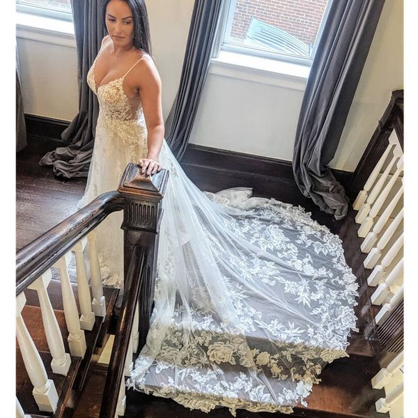 

2021 boho wedding dresses garden tiered skirts bride dress spaghetti straps weeding gowns vestido de, White