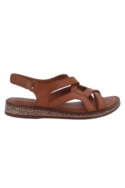 

sandals 69-1009 genuine leather women casual tan, Black