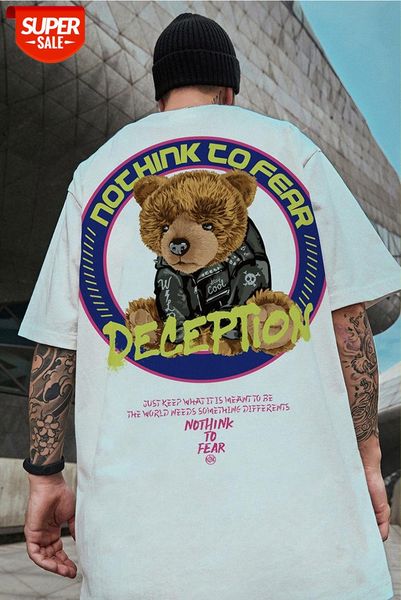 

oversize european and american tide brand national hip hop big letter short-sleeved t-shirt male loose large size couple half sleeve #fy5i, White;black
