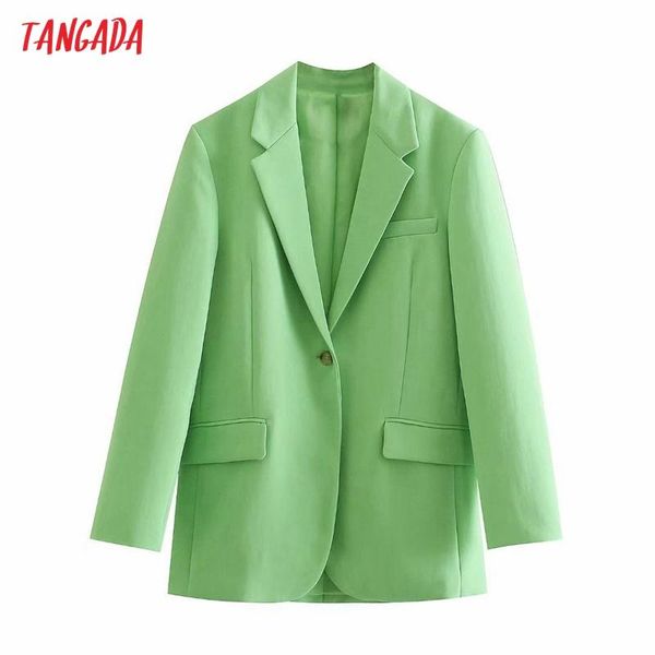 

women's suits & blazers tangada women solid green blazer coat vintage notched collar pocket 2021 fashion female casual chic 3h610, White;black