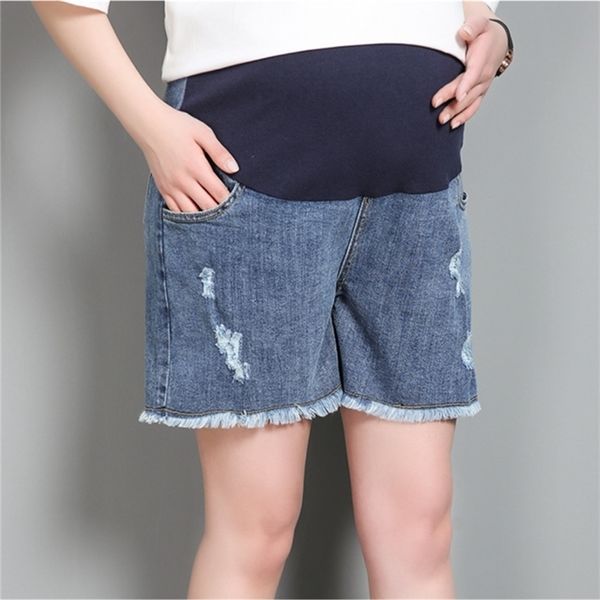 

super comfy stretch women's skinny maternity jeans pregnancy ripped jean shorts over the belly plus size 3xl-6xl 210918, White