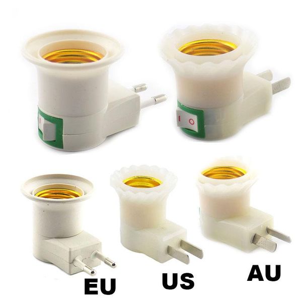 

lamp holders & bases e27 led base holder converter female socket for bulb light adapter with on/off button switch ac power 110v-220v electro