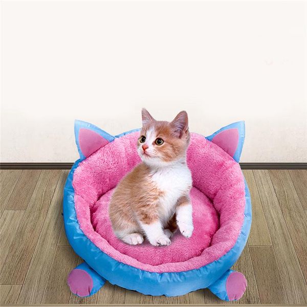 

cat beds & furniture pet dog winter cushion round warm mats nests ears shape house mat portable supplies fashion