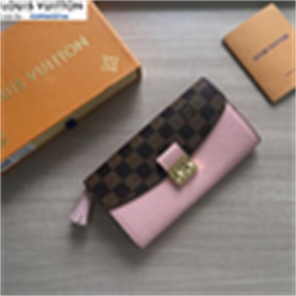 

wallet long card fringe long brand pink women real leather designer wallets chain wallet pouches key luxury holders phone m60207 cases purse, Red;black