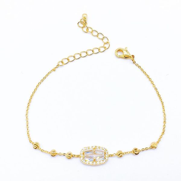 

charm bracelets ladies fashion copper thin bracelet zircon sweet romantic holiday gift jewelry accessories, Golden;silver