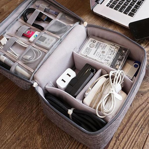 

storage bags portable digital organizer usb gadgets cables wires charger power battery zipper cosmetic bag case accessories item