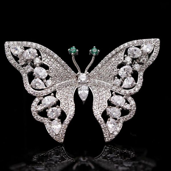 

pins, brooches luxury vintage butterfly metal insect brooch pin women jewelry badges fashion cloth decors accessories, Gray