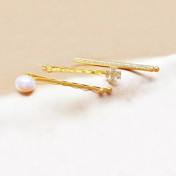 

fashion net red pearl full drill tb three piece hairpin side one clip banger fafz, Silver