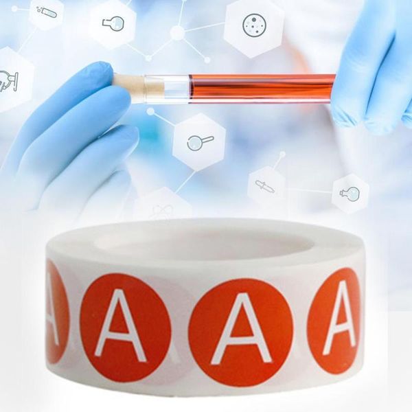 

gift wrap sticker waterproof label blood type logo isolation care allergy round identific o8q6