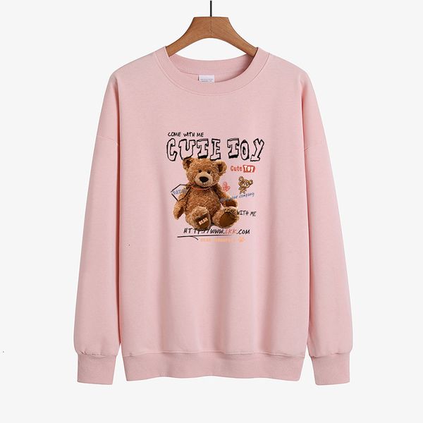 

women's hoodies & sweatshirts quality of brand 100% cotton printing letter female cartoons sweatshirt oversized casual girls pullovers, Black
