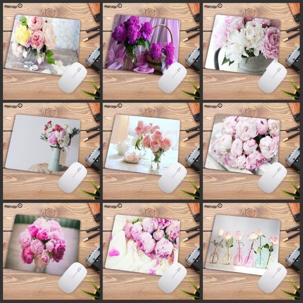 

mouse pads & wrist rests big promotion pink flower vase lapgaming mice mouse-pad small size natural rubber game pad for school child des