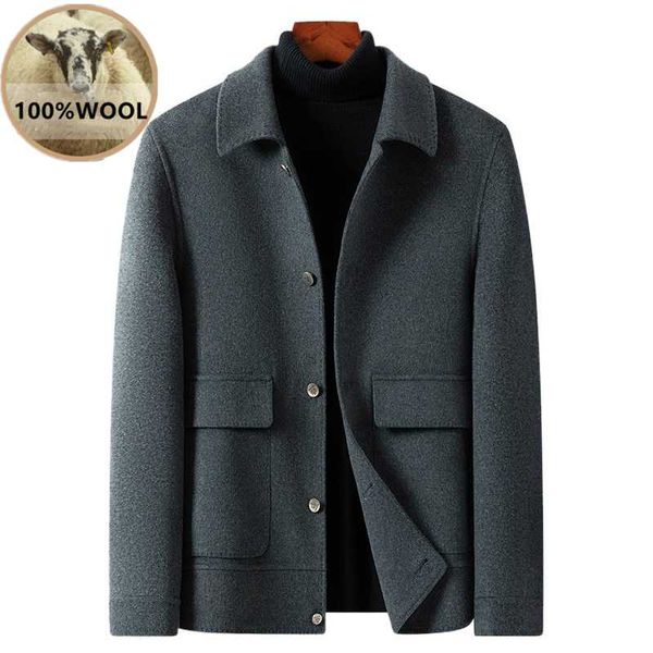 

men's jackets 2021 winter mens clothing wool natural real sheep fur lapel plush thick solid coats thicken oversize warm parkas m-4xl, Black;brown